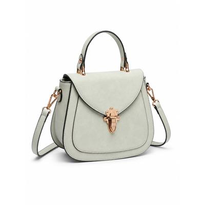 Umhängetasche "Alessa", Damen, Gr. B/H/T: 23cm x 19cm x 10cm onesize, grün (mint), Lederimitat, COLLEZIONE ALESSANDRO, Taschen Umhängetasche, mit aufgesetztem Steckfach