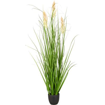 Kunstgras CREATIV GREEN "Grasbusch Federgras", grün, H:100cm, Obermaterial: 100% Kunststoff, Kunstpflanzen, mit dekorativen Blüten