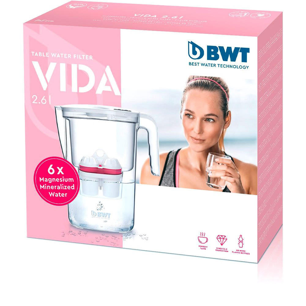 BWT Vida waterfilterkan, 2,6 liter, transparant, wit
