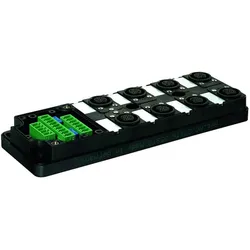 Murr Elektronik MVP12, 8xM12, 5pol, Grundmodul ohne Haube, mit Pot. Trennung, Elektronikkabel + Stecker, Schwarz