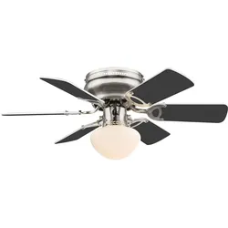 LED Deckenventilator mit Zugschalter Ventilatorlampe Decke 3 Stufen Ventilator Deckenleuchte, Vor-Rücklauf, 1x LED 9W 810Lm, D 76 cm