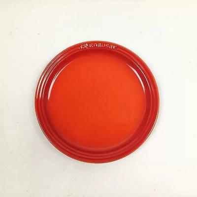 Uplifted Trends Rainbow Enamel Dinner Plates Set Colorful Round Decorative Tableware red