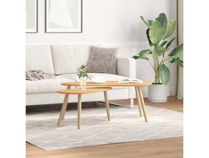 vidaXL Couchtisch vidaXL 2-tlg. Couchtisch-Set Massivholz Kiefer Braun