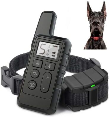 Everyday Crate 500m Dog Training Collar With Remote Control, Waterproof Bark Correction System black