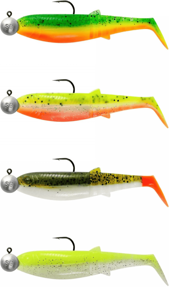 Savage Gear Cannibal Shad Darkwater Jig Mix 4pcs (Storlek:  6,8cm 3g)