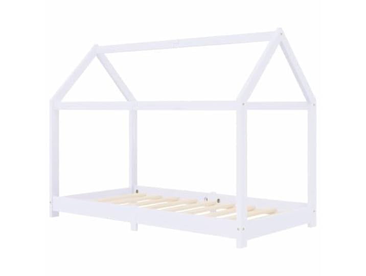 vidaXL Kiefernholz Massiv Kinderbett Hausbett Bettenhaus Spielbett Kinder Bett Kinderhaus Holzbett Bettgestell Lattenrost Weiß 80x160cm