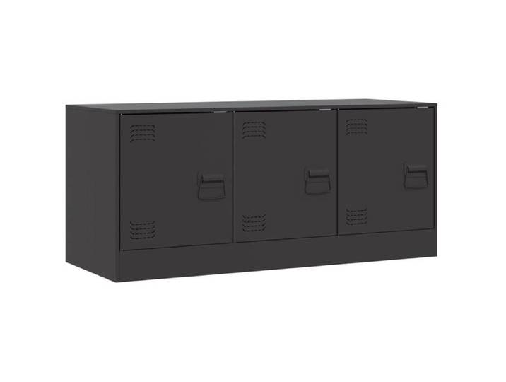 “Winter Sale TOP Armoire TV classique Noir - Meuble TV noir 99x39x44cm acier PRO61067