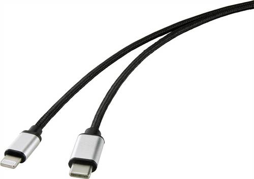 Renkforce USB-Kabel USB-C Stecker, Apple Lightning Stecker 2.00m Schwarz RF-4353448
