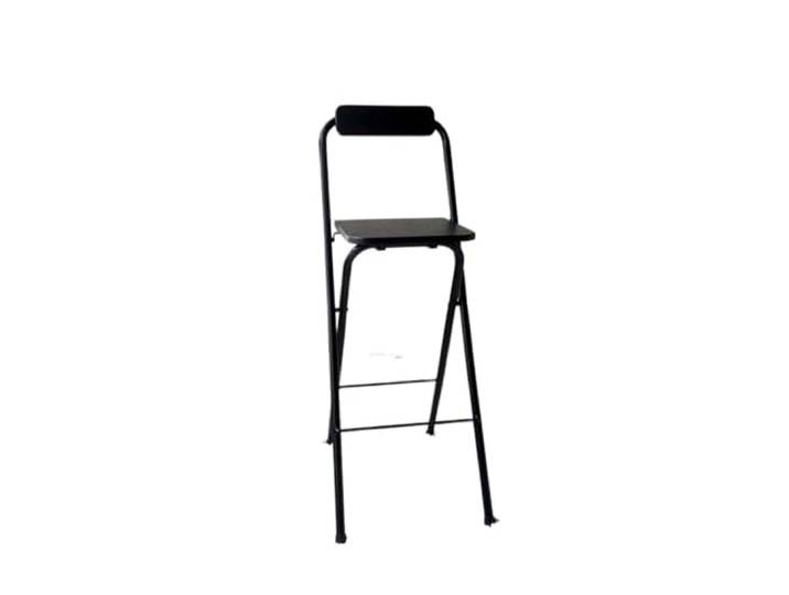 LXLAEOANG Klappbare Barstühle, Einfacher Barhocker Mit Eisenrückenlehne Verdickte Fußabdeckungen for Küche, Bar, Tisch, Stuhl, Esszimmer mit mehreren Szenen(A-black-65cm)