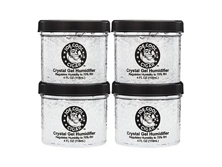 Joe Cool Cigar Kristall-Gel-Luftbefeuchter für Zigarren-Humidoren (118 ml Gläser) – 4 Stück