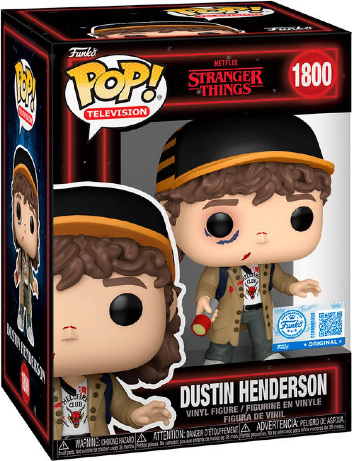 Funko POP! Vinyl Figuur Stranger Things Dustin Henderson met Zaklamp, 9 cm