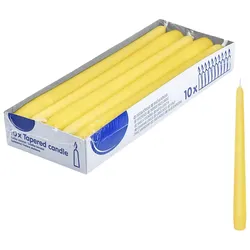 DeinPack 120 Spitzkerzen - Gelb - Dekorative Haushaltkerzen - Brenndauer 8 Stunden