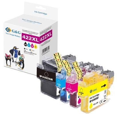 G&G 4er Set Tintenpatronen voor Brother LC422XLVAL
