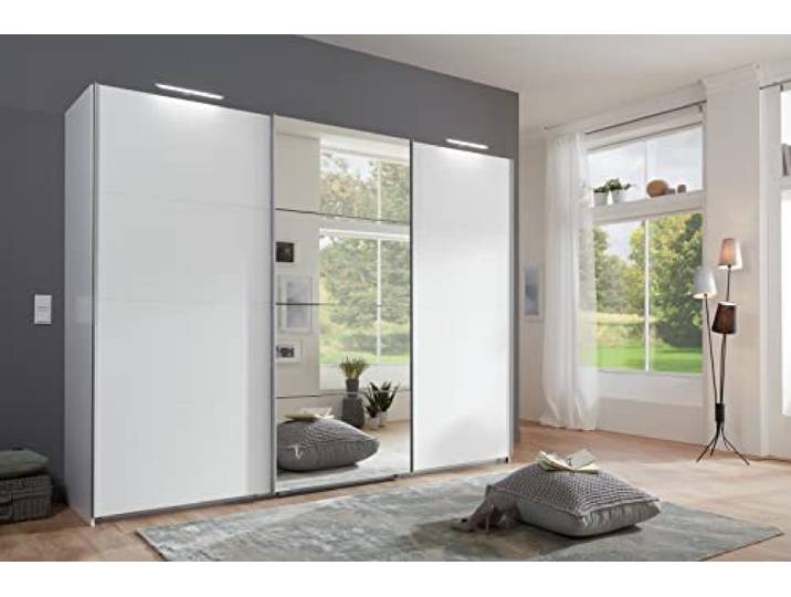 möbelando Kleiderschrank >Ernie< (BxHxT: 270x210x65 cm) in Weiss - 270x210x65cm (BxHxT)
