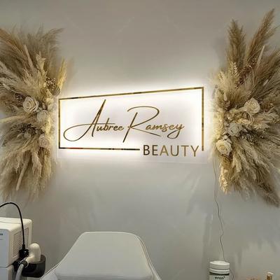 Uplifted Finds Custom Backlit Business Logo Sign   LED Acrylic & Metal Salon Signage Custom Backlit Business Logo Sign   LED Acrylic & Metal Salon Signage
