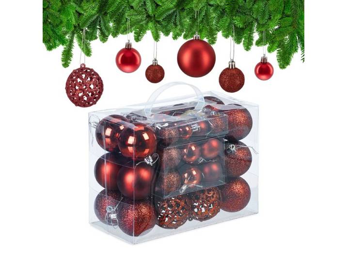 Relaxdays Weihnachtskugeln im 50er Set
