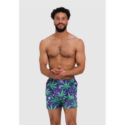Boxershorts LOUSY LIVIN "Weedy & Broccoli", Herren, Gr. M, lila, 100% Baumwolle, Unterhosen, mit buntem Design