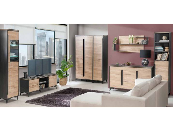 JVmoebel Wohnwand Elegantes Wohnzimmer Komplettset aus hochwertigem Holz, Made in Europa