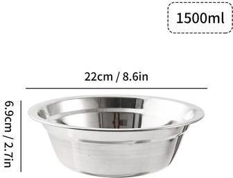 Uplift Picks Large Capacity Stainless Steel Mixing Bowl Salad Kneading Bowl 22 Cm