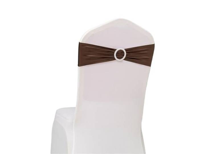 Stuhlschleifen für Hochzeiten 50 teile/los Metallic Gold Silber Stuhl Schärpen Hochzeit Dekoration Spandex Abdeckung Band for Party Decor Geburtstag Schärpe(Coffee)