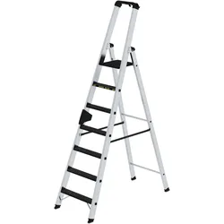 Munk, Leiter + Gerüst, Stufen-Stehleiter 250 kg einseitig begehbar mit clip-step R13 7 Stufen (Stehleiter, 132 cm)