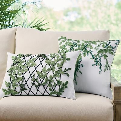 "Ivy Embellished Outdoor Pillow - 20"" X 20"" - Grandin Road"