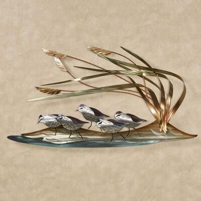 Copper Art Inc. Beach Patrol Sandpiper Wall Sculpture Multi Metallic , Multi Metallic