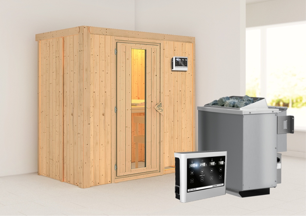 KARIBUHOLZT Sauna Variado( Front),9kW Bio.Strg m.einer Isoliertür 09238917