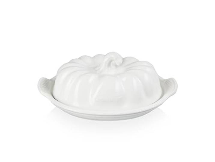 Le Creuset Kürbis-Butterdose aus Steingut, Weiß