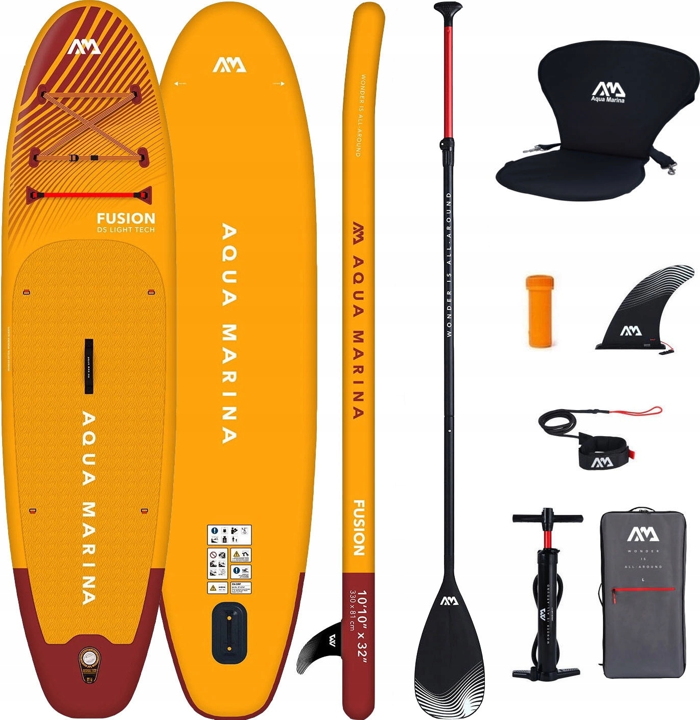 SUP-Board Aqua Marina Fusion 10'10 330 cm Set mit Paddel und Sitz