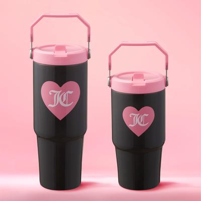 Juicy Couture Flip Flow Hydration Stainless Steel Screw Top Tumbler with Flip Straw 2-Pack