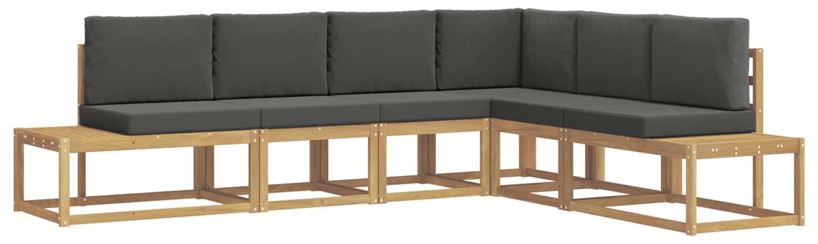 vidaXL Outdoor-Sofagarnitur 4 Stück Weiß und Anthrazit Polyester