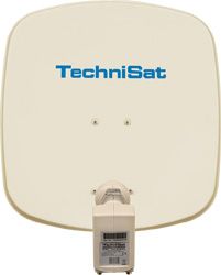 TechniSat DigiDish 45 mit Twin-LNB 45 cm Aluminium Sat-Spiegel (Beige) 1045/2882