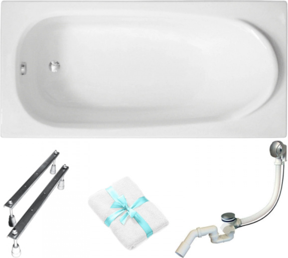 Aqua For You | Polimat Medium Badewanne - 190x80cm - Acryl - Modernes Design - Mit Syphon