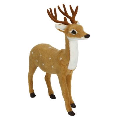 Dekofigur I.GE.A. "Tierfigur Reh aus Kunstfell", braun, B:23cm H:26cm, Polyester, Dekofiguren, Waldtier Statue Ornament Plüschtier Weihnachtsdeko Winterdeko Pelztier