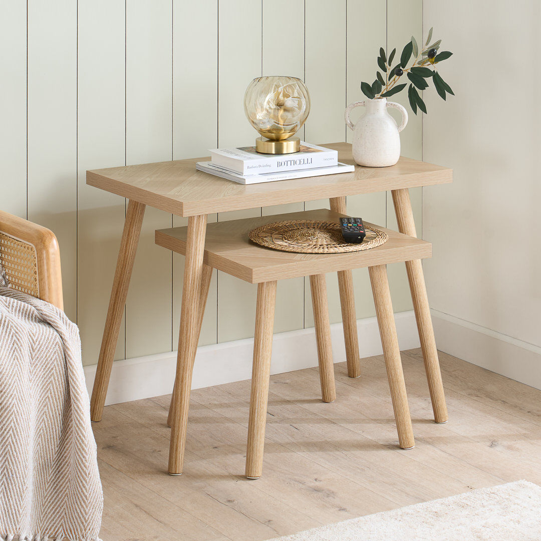 Norden Home Norine End Table OAK 56cm H X 69cm W X 44cm D