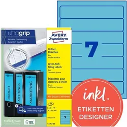 Avery Zweckform Selbstklebende Ordnerrücken-Etiketten blau, 5 cm
