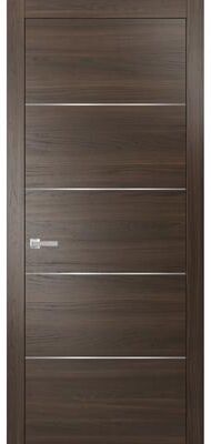 SartoDoors Planum 0020   Bedroom Door Interior Door   Solid Wood   Frame & Hardware Included   18x80, Chocolate Ash