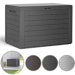DEUBA Deuba Auflagenbox Balkonbox Woody 78 x 55 x 43,8cm anthrazit