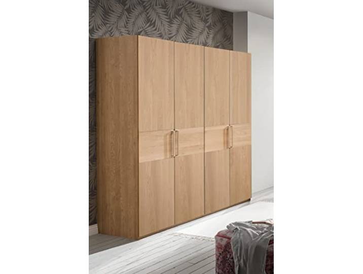 WIEMANN Kiruna Kleiderschrank, Schlafzimmerschrank, Drehtürenschrank, Breite 200 cm, 4-türig, Eiche, Querriegel, B/H/T 200x197x58 cm