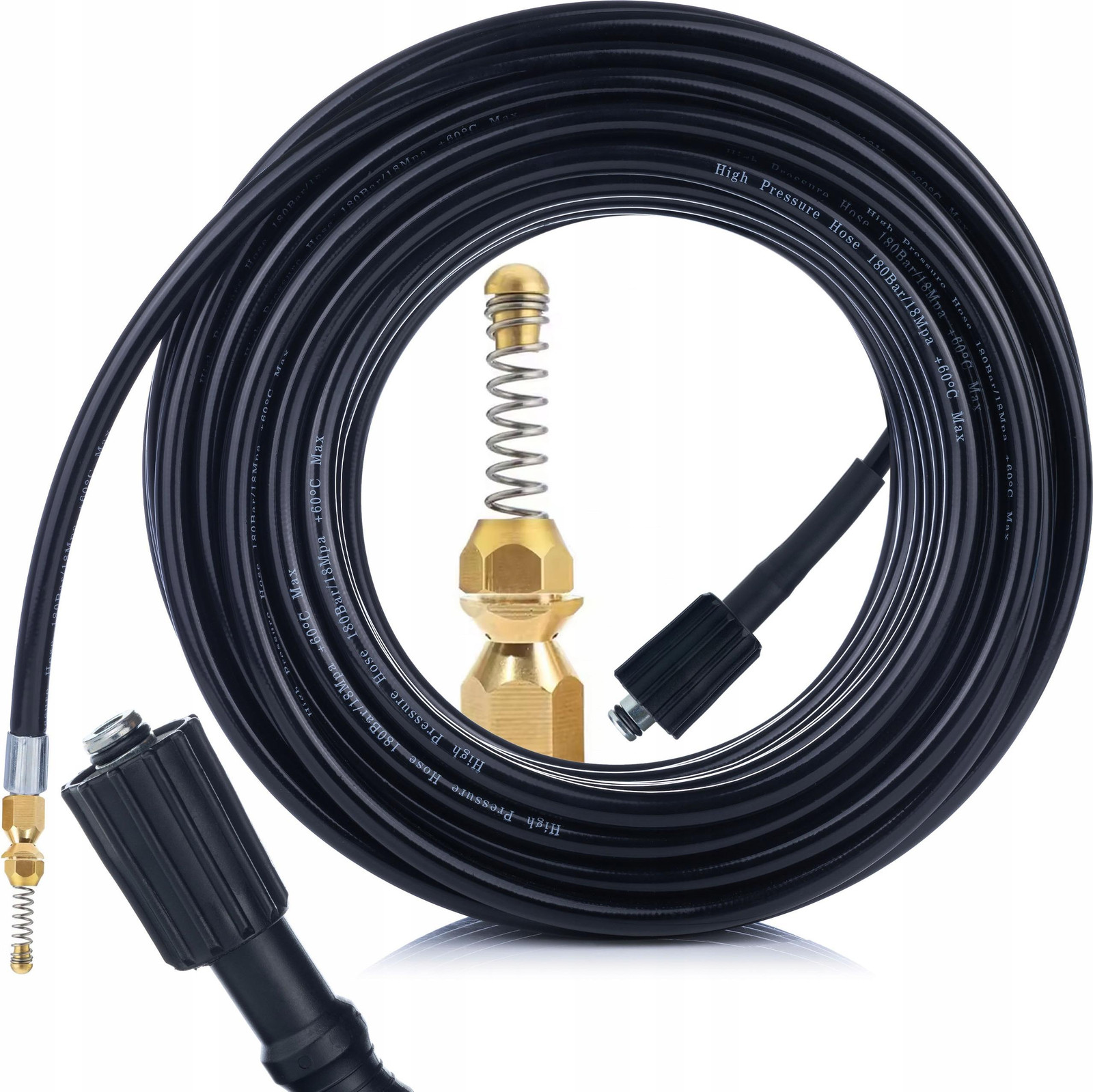 ROSFIX Hogedrukslang Vervanging 15 m 1/4" 155 bar met M22 Aansluiting Compatibel met Kärcher K1–K7