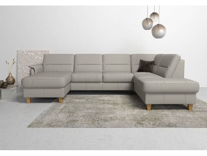 Home affaire Wohnlandschaft Palmera U-Form, B: 308 cm, große Stoff + Leder Auswahl, optional Schlaffunktion & Bettkasten, Federkern, XXL-Wohnlandschaft