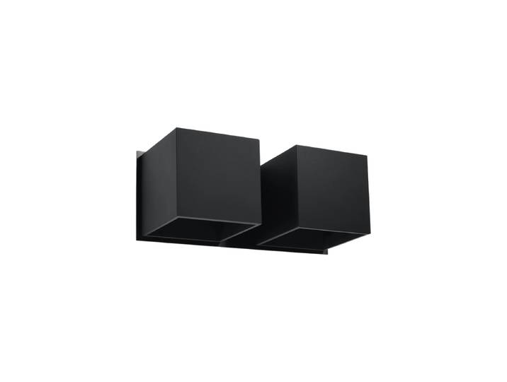 Design Wandlampe „Quad II“ - 2-flammig Schwarz Sollux Lighting