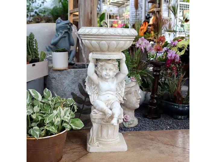 Vintage européen petit ange Villa balcon jardin ornement grand Pot de fleur romain décoration de cour