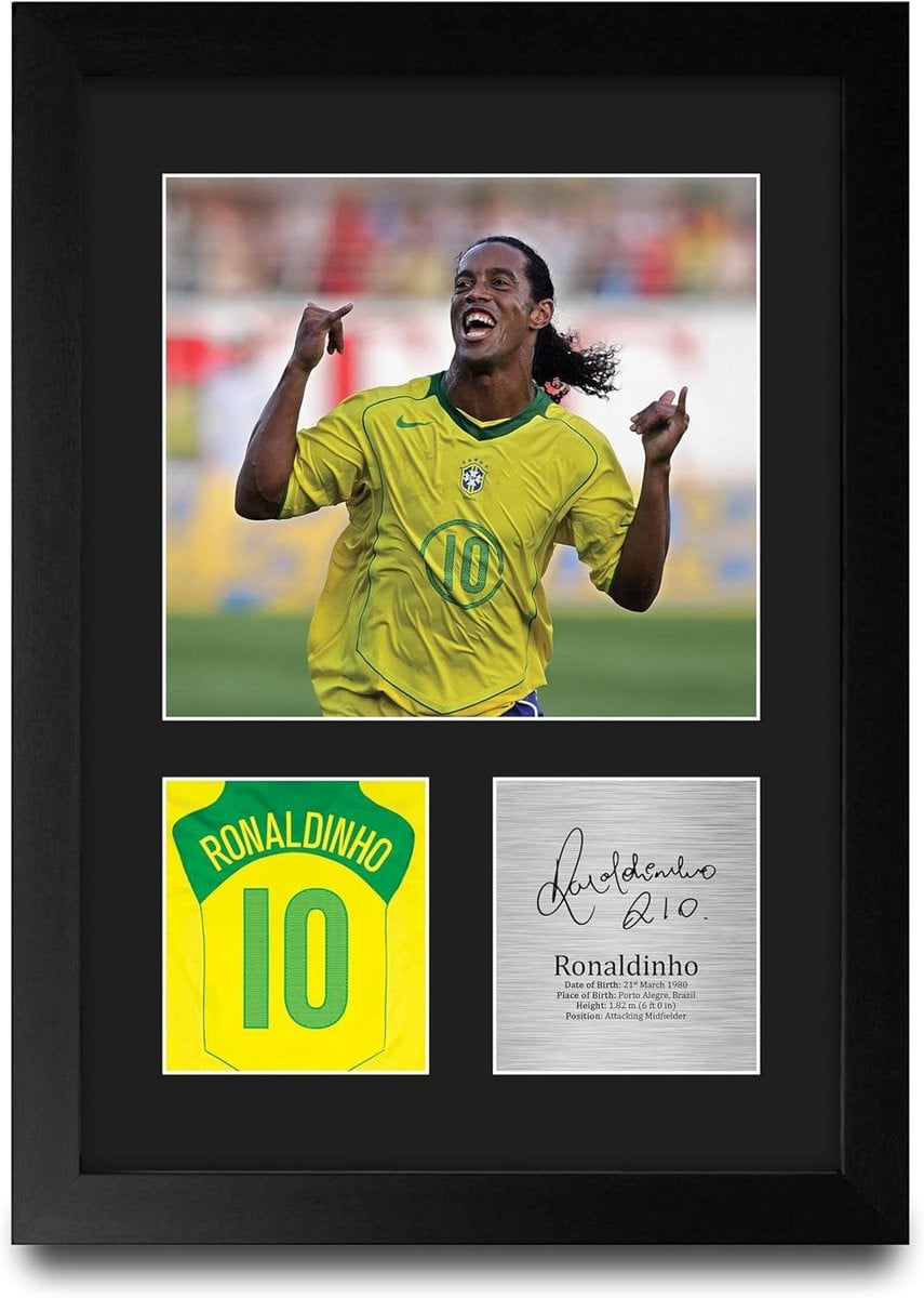 Ingelijste A4 Foto met Gedrukte Handtekening voor Voetbalfans