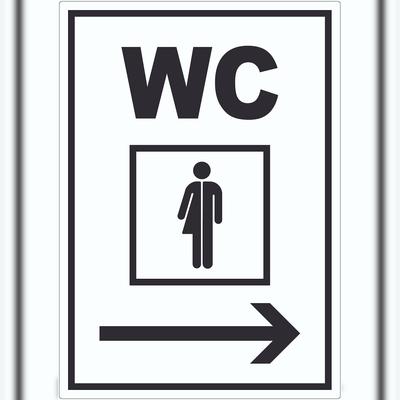 HB-Druck WC Transgender mit Pfeil nach rechts Aufkleber A0 (841x1189mm)