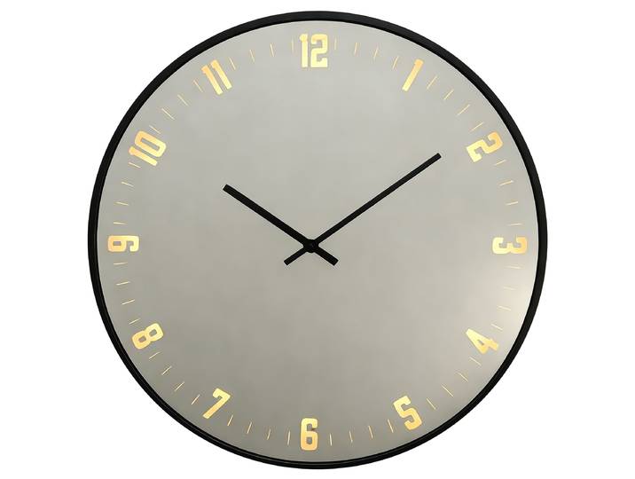 Horloge murale Alissa type E Verre miroir Ø 60cm Noir