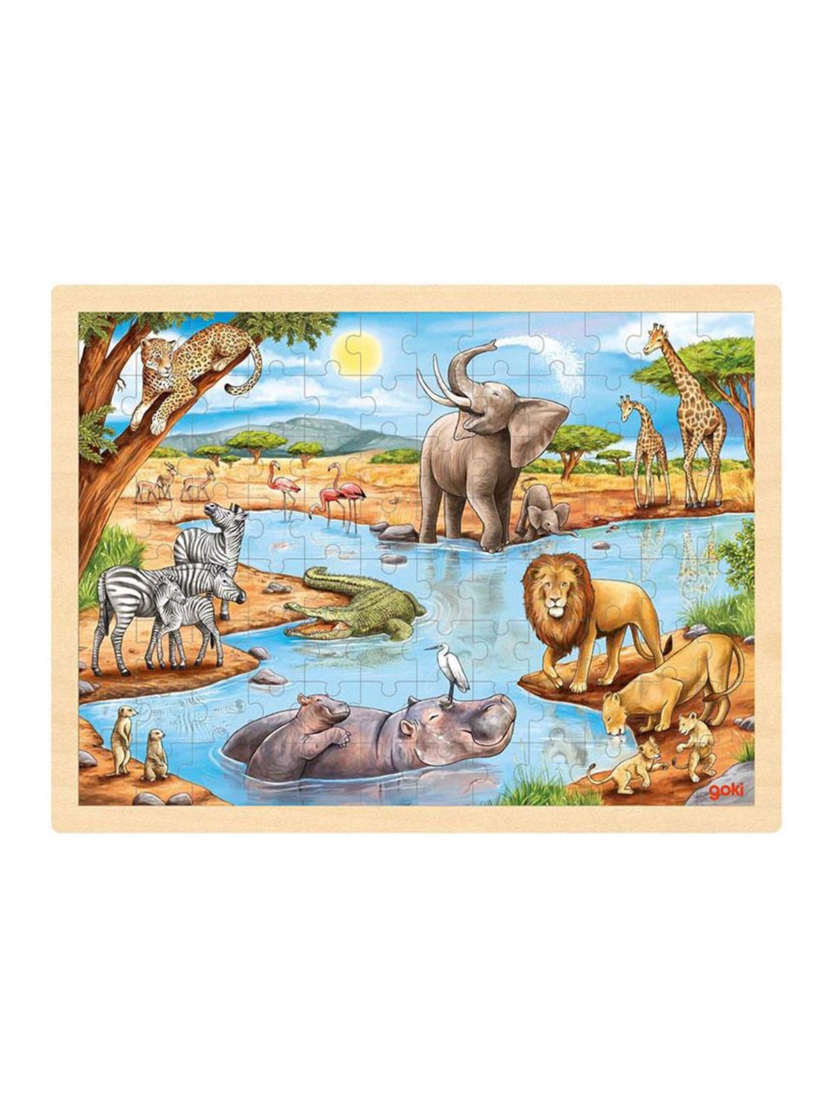 Goki Wooden Jigsaw Puzzle African Savanna 96pcs. Holz
