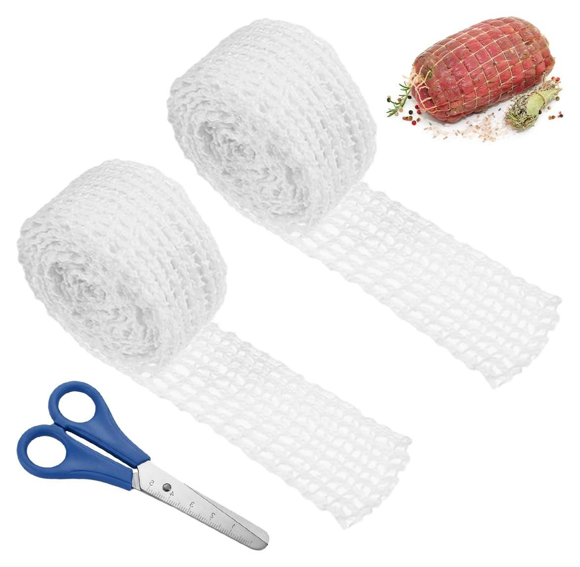 Dripio Vleesnet wit met schaar, elastisch, Breedte: 4,5 cm, 3 meter + 5 meter