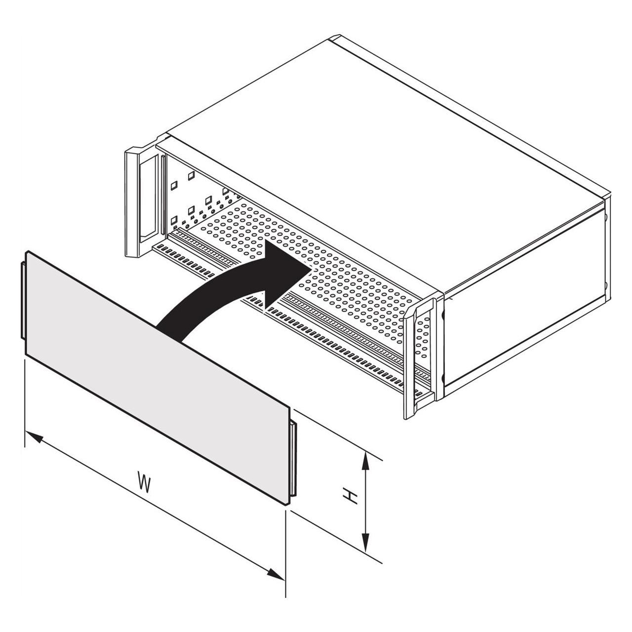 Schroff Gesamtfrontplatte, gesteckt, ungeschirmt - FRONTPLATTE 6HE 28TE EL/CHR (34571613)